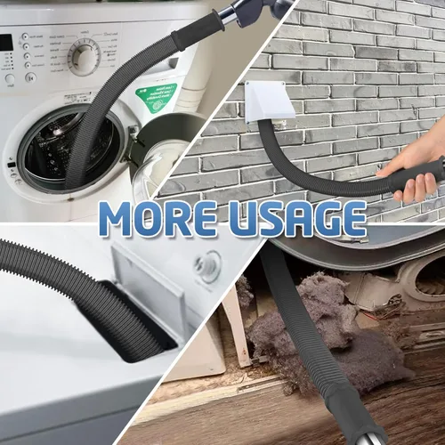 Vista 4 de PetOde Kit de limpiador de ventilación de secadora de 2 piezas compatible con la mayoría de aspiradoras, cepillo de pelusa de secadora y accesorio