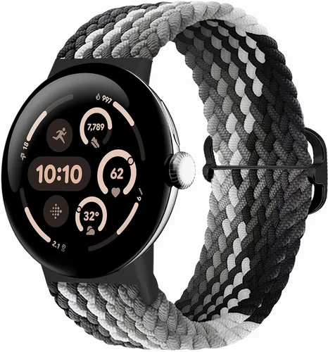Vista 60 de Correas trenzadas Solo Loop compatibles con Google Pixel Watch 4, 3, 2, 1 de 1.61 pulgadas/1.77 pulgadas, correas elásticas ajustables de nailon