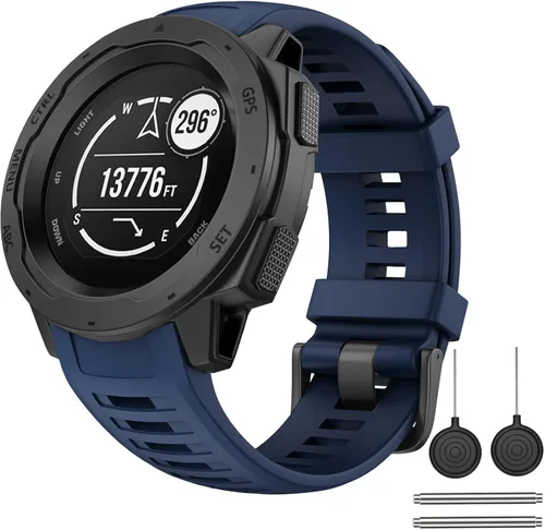 Vista 10 de OVERSTEP Correa de reloj para Garmin Instinct Smartwatch - Amarillo ámbar Correa de repuesto de silicona suave de 0.866 in compatible con Garmin