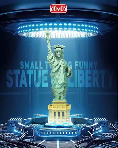 Vista 2 de dOvOb Estatua de la Libertad Micro Mini Bloques Conjunto de Construcción (2510PCS) - Modelo Arquitectónico Juguetes