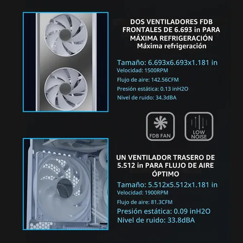 Vista 8 de Lian Li LANCOOL 217 INF Infinity Mirror Carcasa de Computadora, Torre Media ATX con 3 Ventiladores Preinstalados, 2x170mm Ventiladores ARGB