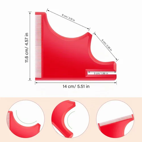 Vista 2 de 2 piezas de guía de barba, herramientas de plantilla de modelado, línea de bigote, plantilla de línea de cabello, corte de barba, moldeador