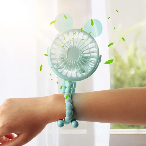 Vista 2 de Ventilador de cochecito de bebé, mini ventilador de pulpo de mano con trípode flexible envuelto en cochecito, asiento de automóvil, cama