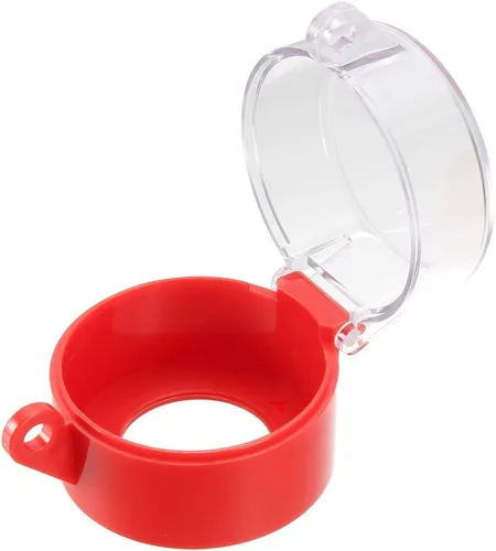 Vista 6 de uxcell 2 piezas de plástico transparente cubierta de interruptor protector para 0.866 in de diámetro interruptor de botón 55x43