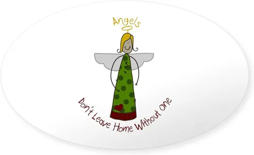 Vista 4 de CafePress Angel of Joy - Pegatina ovalada para parachoques de coche