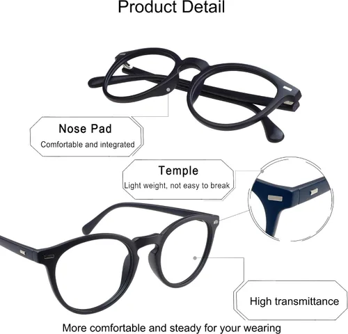 Vista 2 de YEIN - Lentes de lectura bifocales, lentes de sol grises fotocromáticos, para mujeres/hombres (azul marino, aumento de 0.00/+1.00)