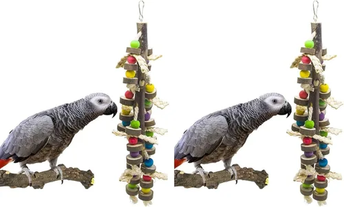 Vista 7 de Bloques de pájaros nudos que rasgan el juguete, multicolor madera natural