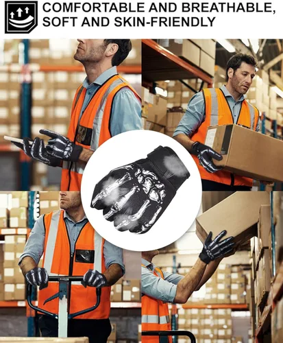 Vista 6 de Guantes de motocicleta RIGWARL para hombres y mujeres con función táctil, guante ligero para bicicleta de tierra antideslizante, guante de esqueleto