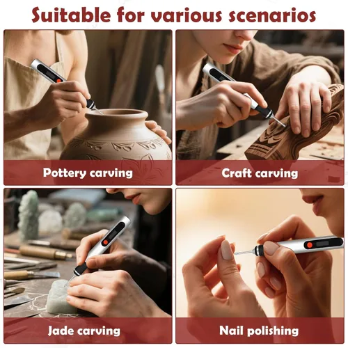 Vista 4 de Bolígrafo de grabado: portátil inalámbrico definitivo para artistas y aficionados al bricolaje, graba más de 50 superficies, apto
