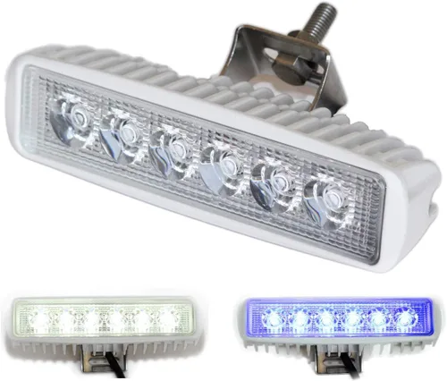 Vista 8 de Wave One Marine Luz LED de dos colores para barco, esparcidor de cubierta con haz de inundación, hardware y soporte de acero inoxidable IP68