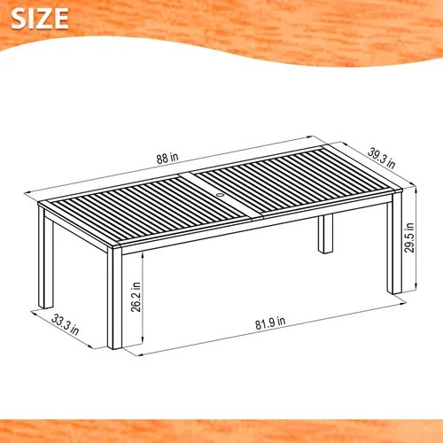 Vista 6 de Amazonia Mónaco - Juego de mesa de comedor rectangular de 9 piezas para exteriores, madera de eucalipto, ideal para patio e interior, acabado