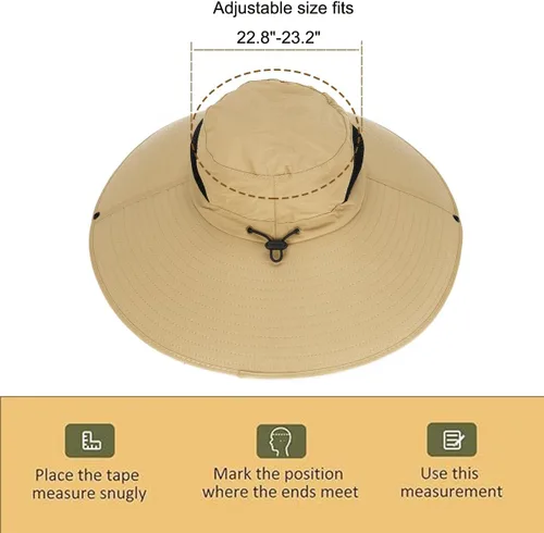 Vista 6 de Leotruny - Sombrero de sol de ala superancha para mujer UPF50+ impermeable para pesca, senderismo, camping