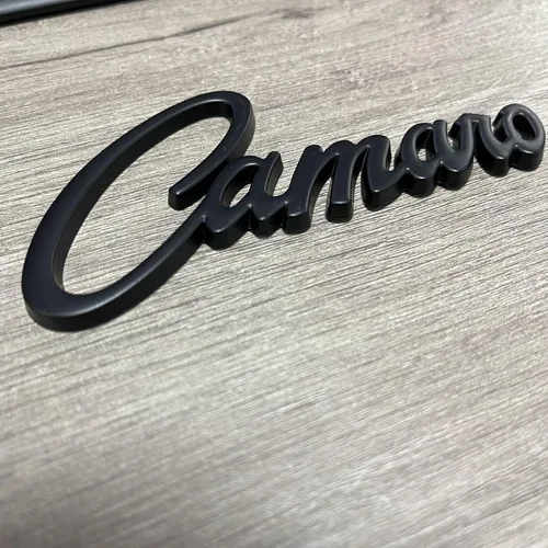 Vista 5 de 2 piezas de emblema de Camaro 3D, placa de identificación de metal para Camaro SS ZL1 Z28 (negro)
