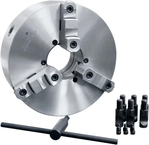 Vista 5 de Accusize Industrial Tools 6''/160mm 2-Piece Reversible Jaws 3-Jaw Chuck, D1-4, Direct Mount, 1.575'' Center Hole, 0559-0101