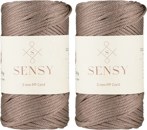 Vista 97 de Cuerda de poliéster Sensy Premium de 3 mm, 120 metros, 100% cordón de polipropileno, cuerda de macramé de 3 mm, cordón para bolsos de ganchillo