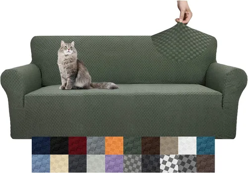 Vista 69 de YEMYHOM Funda para sofá con diseño jacquard de alta elasticidad, funda para silla de sala de estar, a prueba de mascotas, perros y gatos