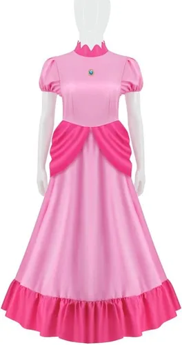 Vista 2 de PAINEOMN Princess Dress for Women Halloween Princess Cosplay Costume Crown Earrings Gloves Set Adult Fancy Dress Suit
