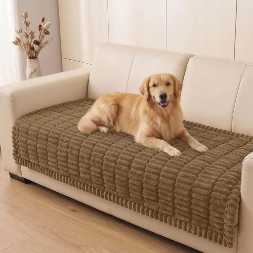 Vista 19 de Smiry - Funda para sofá para perros lavable, fundas para sofá de mascotas no deslizantes y peludas para sofá de 3 cojines, aptas para mascotas