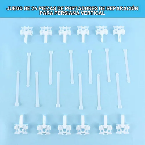 Vista 4 de 24 piezas de soporte de reparación vertical de persianas verticales con vástago, kit de reparación universal de persianas verticales duraderas