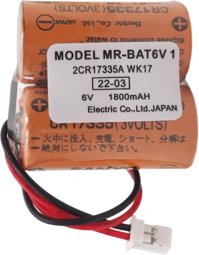 Vista 6 de MR-BAT6V1 2CR17335A WK17 6V 1800mAh PLC Batería con enchufe para Mitsubishi M80 Driver MR-J4 servo System