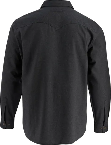 Vista 4 de Legendary Whitetails Camisa de franela para hombre, tipo vaquera, con botones, de algodón cepillado negro espiga