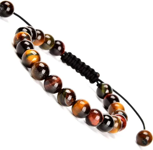 Vista 72 de MASSIVE BEADS - Pulseras ajustables unisex de cuentas de cristal de piedras preciosas con poder curativo natural, de macramé Piedras de 7 chakras