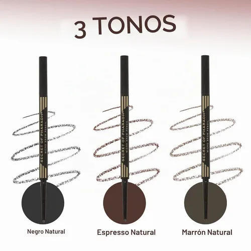 Vista 8 de EBIN NEW YORK Micro Lápiz de cejas negro natural Punta ultrafina para trazos precisos similares al cabello Define las cejas Cepillo suave