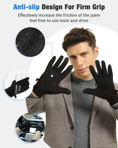 Vista 3 de Aegend Guantes de correr ligeros, guantes cálidos, guantes para mujer, guantes de pantalla táctil, guantes de ciclismo, deportes, guantes