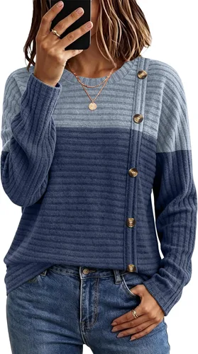 Vista 6 de WIHOLL Suéteres de otoño para mujer, trajes de profesor, camisas de manga Verde