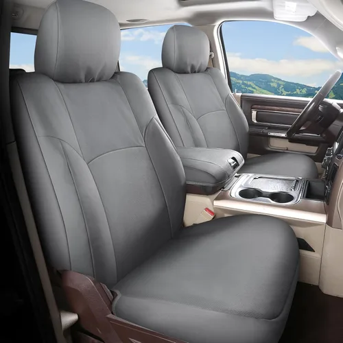 Vista 31 de Coverado Chevy Silverado - Juego completo de fundas de asiento de lona impermeables, apto para Silverado GMC Sierra 2007-2013 y 2019-2025 1500 Negro