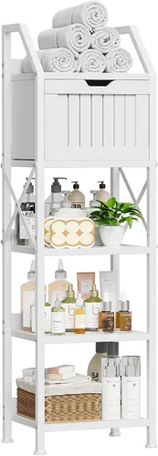 Vista 9 de Homeiju Estante organizador de almacenamiento de baño de 5 niveles