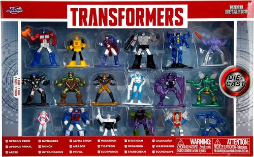 Vista 9 de Transformers - Juego de 18 figuras Wave 3 de 1.65 pulgadas fundidas a presión Nano Metalfigs, juguetes para niños y adultos