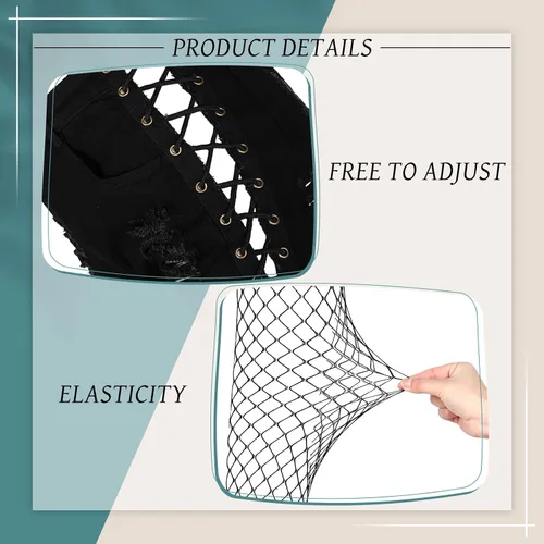 Vista 2 de Pantalones cortos de mezclilla para mujer, con agujero rasgado, cintura alta, medias de muslo, pantalones cortos góticos, para fiesta, cosplay