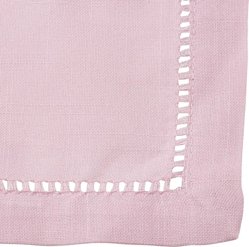 Vista 3 de SARO LIFESTYLE 6305.P6S Rochester Collection - Servilletas de cóctel con borde de punto de cáñamo (12 unidades), color rosa, 6" Rosado