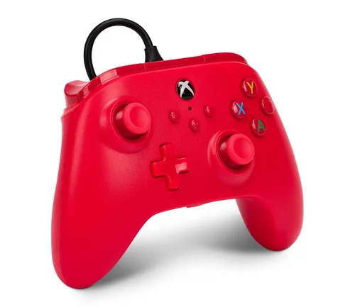 Vista 4 de PowerA Wired Controller for Xbox Series XS - Red, gamepad, video gamegaming controller, works with Xbox One, Officially Licensed