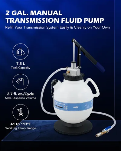 Vista 4 de OMT Juego de bomba de transferencia de fluidos de transmisión de 2 galones con 15 adaptadores ATF 7.5L Manual ATF Refill Tool for Auto Shops