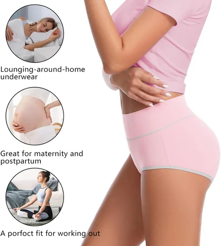 Vista 4 de Migbean Ropa interior de cintura alta para mujer, ropa interior para mujer, bragas para mujer, ropa interior de talla grande para mujer, bragas