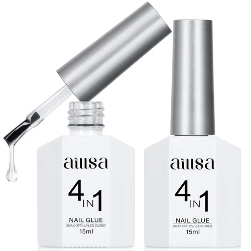 Vista 12 de AILLSA - Pegamento de uñas de gel para puntas de uñas, pegamento de gel súper fuerte y sólido 15g, pegamento de uñas acrílicas postizas
