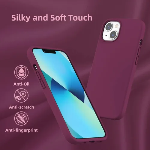Vista 18 de Funda de silicona líquida compatible con iPhone 12 Pro Max 6.7 pulgadas, funda de gel de protección completa con forro de microfibra, funda