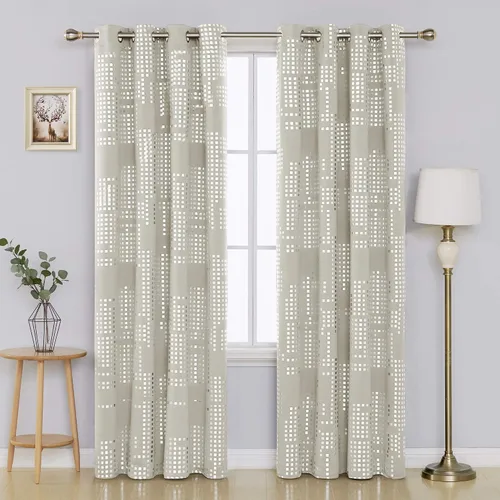 Vista 19 de Deconovo - Cortinas opacas para oscurecer la habitación, con aislamiento térmico, cortinas con ojales Rosa
