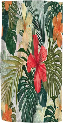 Vista 24 de Pehede Toalla de mano naranja retro 60S, azul y verde claro, círculo colorido repetitivo, toalla de baño suave para cara de invitados, decoraciones