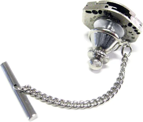 Vista 2 de Kiola Designs Watch Gear Steampunk Tie Tack con cristales Swarovski transparentes
