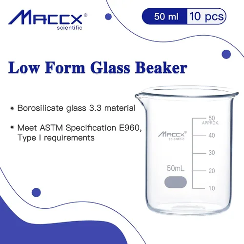Vista 29 de Vaso de vidrio resistente de 3.4 onzas (3.4 fl oz), 3.3 Griffin de borosilicato de forma baja con graduación impresa, paquete de 4, BKL100-004