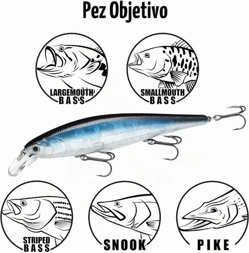 Vista 5 de LUCKY CRAFT Pointer 128SP, Señuelo de Pesca de Lubina de Lago de Agua Dulce, Jerkbait, Suspendido, Aparejos de Pesca, Accesorios de Pesca, Equipo