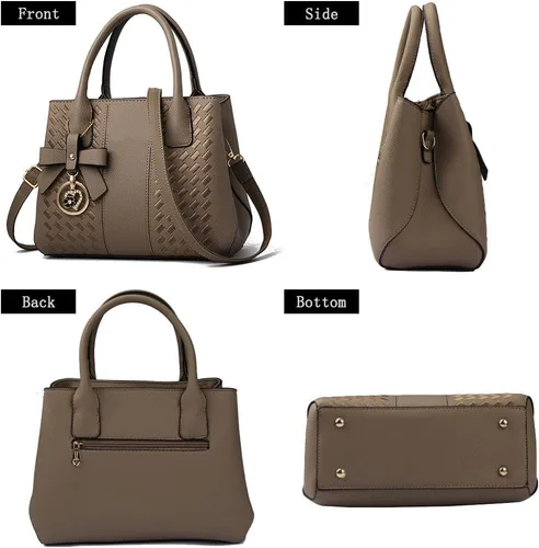 Vista 6 de Bolsos de mano para mujer de piel sintética de PU, bolso de hombro