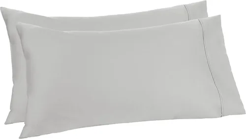 Vista 23 de Amazon Aware Juego de fundas de almohada 100% algodón orgánico de 300 hilos, color rubor, estándar, paquete de 2, 32 x 20 pulgadas