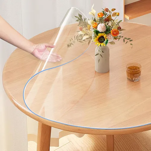 Vista 11 de Vicwe Protector de mesa transparente, 30 x 54 pulgadas, protector de mesa transparente de 0.059 in de grosor, protectores de escritorio impermeables