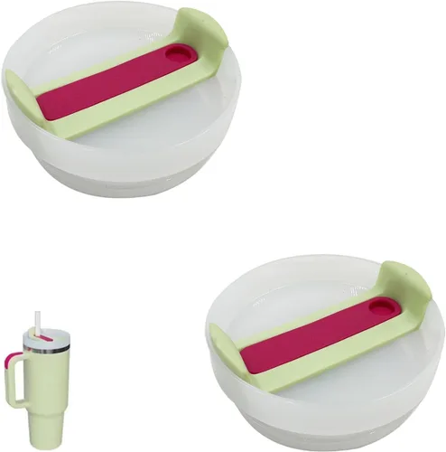 Vista 15 de Paquete de 2 tapas para vaso de 40 onzas compatibles con Stanley Quencher, cubiertas de vaso de acero inoxidable a prueba de derrames y resistentes