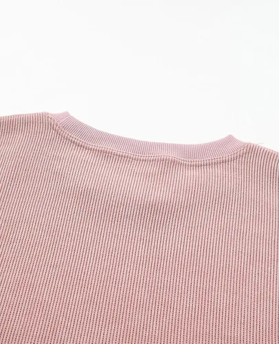Vista 5 de SELINK Sudadera de pana de gran tamaño con cuello redondo para mujer, manga larga, casual, sin botones