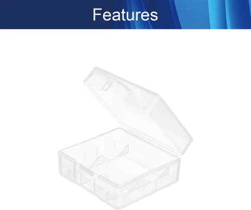 Vista 3 de Auniwaig Caja de almacenamiento de batería de 2 piezas, caja de batería 18350, caja de almacenamiento organizadora de baterías, soporte de caja